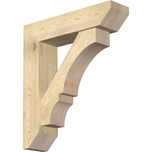 Ekena Millwork Balboa Slat Rough Sawn Bracket w/ Offset Brace, Douglas Fir, 8"W x 32"D x 36"H BKT0806X32X36BOA06RDF - main